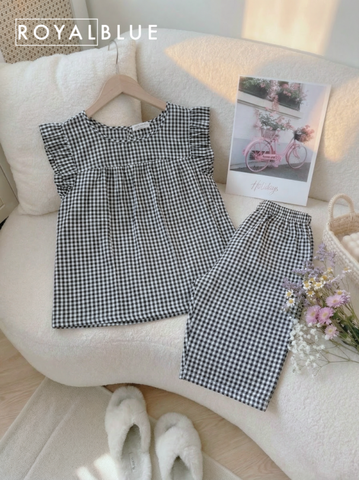 Lửng cánh tiên cotton karo đen
