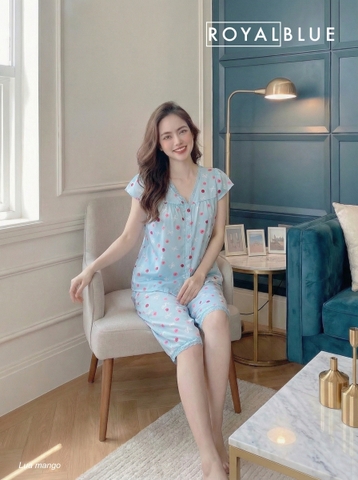 Lửng cổ tim viền ren mango, xanh hoa hồng