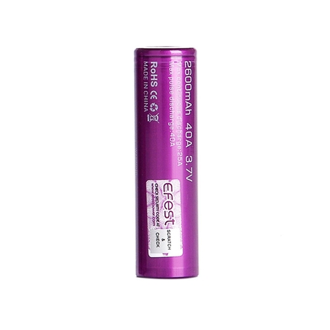 Pin Efest 18650 2600mah 40A by Efest