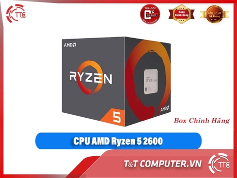CPU AMD Ryzen 5 2600 (3.4GHz turbo up to 3.9GHz, 6 nhân 12 luồng)