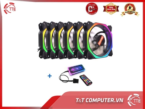 BỘ 6 FAN CASE COOLMOON LED RGB SYMPHONY V8 - KÈM HUB VÀ REMOTE