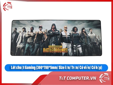 Lót chuột Gaming (300*780*5mm/ Size lớn/ Trơn/ Có viền/ Có hộp)