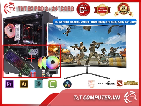PC  TNT- PRO 2(RYZEN 7 2700X/ B450/ 16GB/ 120GB/ 400W/ 570 8GB/ LCD 24