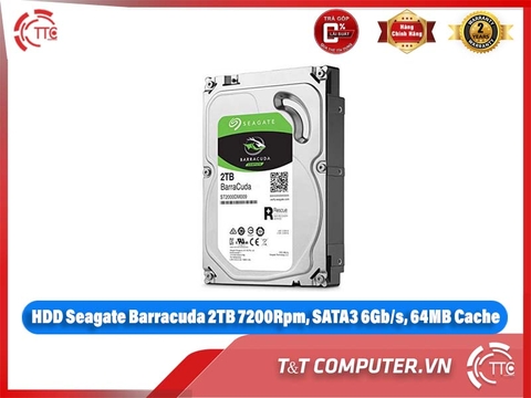 HDD Seagate Barracuda 2TB 7200Rpm, SATA3 6Gbs, 64MB Cache