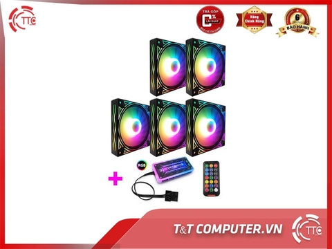 Bộ 5 Quạt Tản Nhiệt, Fan Case Led RGB Coolmoon X Plus - Kèm Hub + Remote