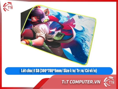 Lót chuột S8 (300*780*5mm/ Size lớn/ Trơn/ Có viền)