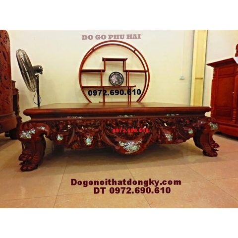 Sập gỗ gụ cổ quì hiếm, Sập ba thành SG22