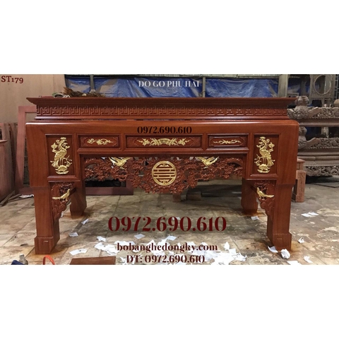 Mẫu Bàn Thờ Đẹp Dát Vàng Đồ Gỗ Phú Hải Sản Xuất ST179