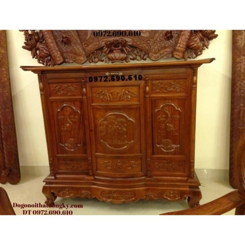 Tủ thờ gia tiên Gỗ hương chạm tam đa TT37
