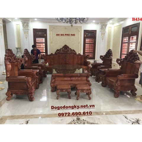 Bộ Bàn Ghế Phòng Khách Siêu Vip Phong Cách Hoàng Gia B434