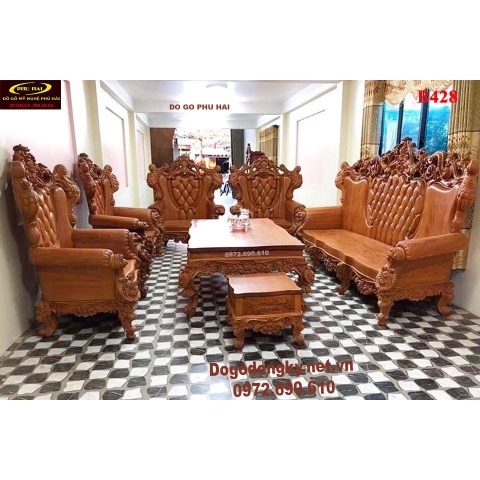 Bộ Bàn Ghế Hoàng Gia Gỗ Gõ Đỏ Bobanghedongky.com B428