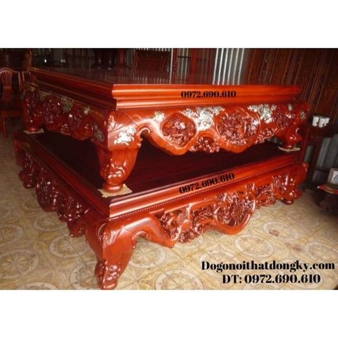 Sập gụ, Sập 3 bông khảm cảnh SG24