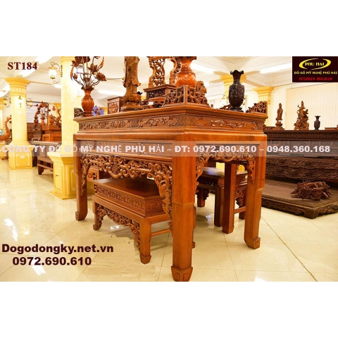 Bàn Thờ Gia Tiên Kiểu Ngũ Phúc Hiệu Đồ Gỗ Phú Hải ST184