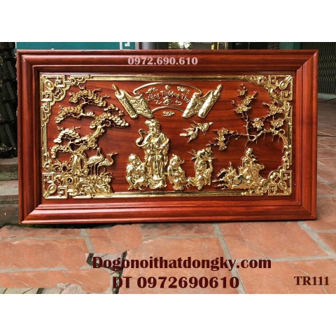 Tranh Mừng Thọ - Tranh Dát Vàng Làm Quà Tặng Ý Nghĩa TR111