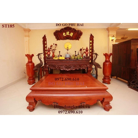 Bàn Thờ Gia Tiên Gỗ Gụ Mẫu Tứ Linh Chân Nghê ST185