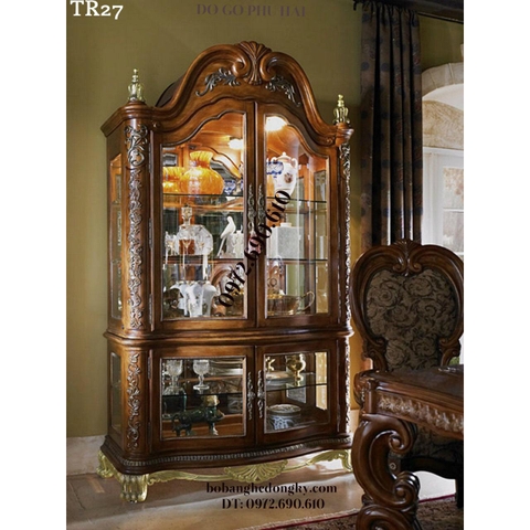 Tủ Trưng Bày Rượu, Mẫu Tủ Rượu Đẹp Kiểu Pháp TR27