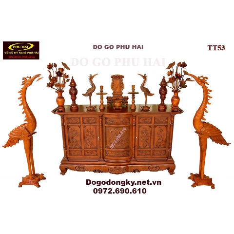 Nơi Bán Tủ Thờ Gỗ Gụ Đẹp Chính Hiệu Cty Phú Hải TT53