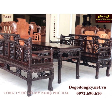 Bộ Trường Kỷ Mẫu Cổ Gỗ Gụ Cho Người Sành Chơi B446