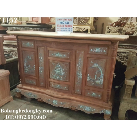 TỦ THỜ KHẢM Mẫu Đẹp Gỗ Gụ Giá Rẻ TT52