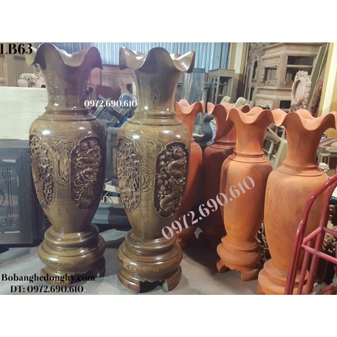 Siêu Lộc Bình Gỗ Mun Nguyên Khối Cao 2m Bụng 60cm Hàng Hiếm LB63