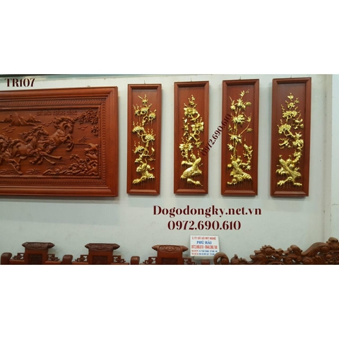 Bộ Tranh Tứ Quí TÙNG – CÚC – CHÚC – MAI Dát Vàng Siêu Đẹp Tr107