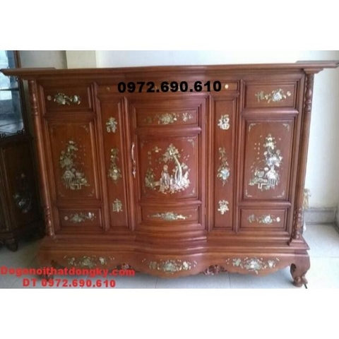 Tủ thờ khảm ốc đẹp gỗ gụ mật dogodongky.net.vn TT39