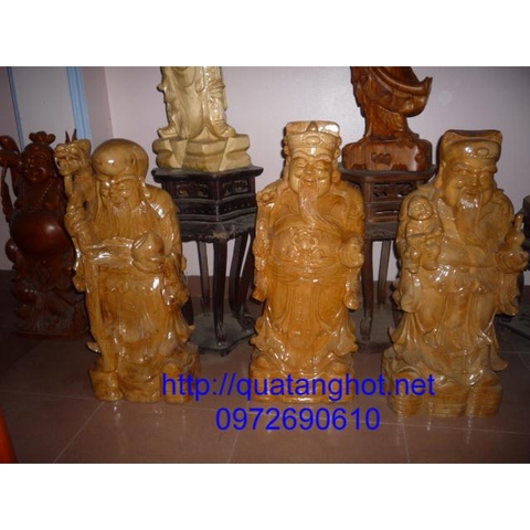Bộ tam đa Phúc Lộc Thọ gỗ Pomu TĐ01