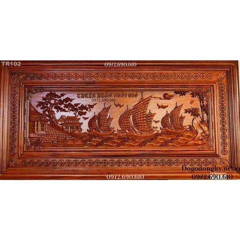 Tranh Khắc Gỗ Mỹ Nghệ Đẹp, TRANH THUẬN BUỒM XUÔI GIÓ TR102