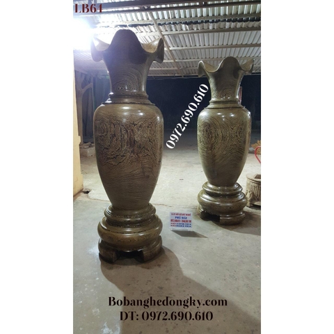 Tròn Mắt Với ĐÔI LỘC BÌNH GỖ MUN Hoa Đuôi Công Cao 2.2m LB64