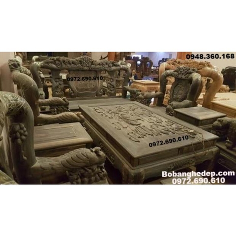 Bộ Bàn Ghế Đẹp Gỗ Mun Cực Hiếm Dành Cho Biệt thự B252