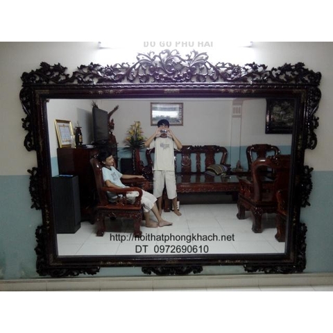Khung gương đep gỗ gụ, Gương treo tường GT03