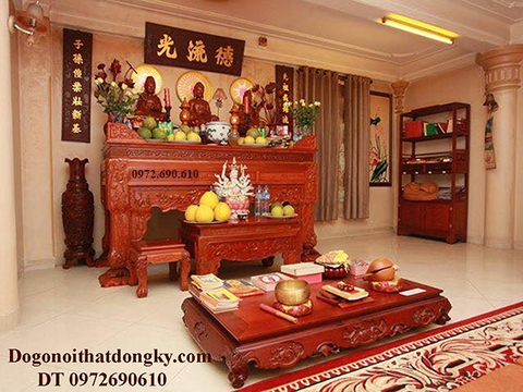 【5O+】 Bàn thờ phật gỗ gụ mẫu đẹp năm 2023 ST235