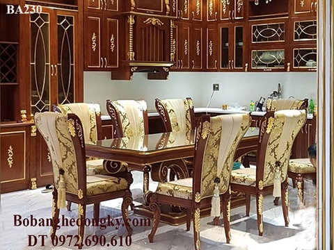 Bộ Bàn Ghế Ăn Đẳng Cấp Cho Phòng Ăn Tân Cổ Điển BA230