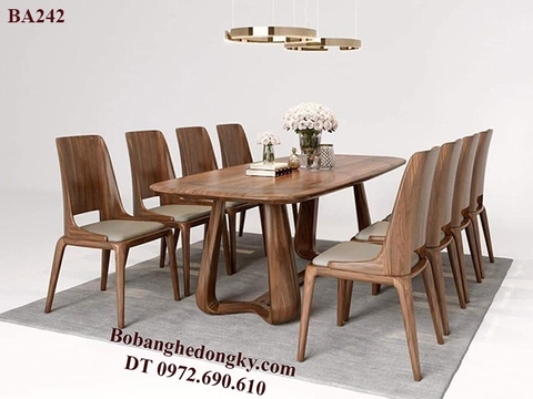 Nơi Bán Bộ Bàn Ghế Ăn Gỗ Óc Chó Đẹp Và Sang Trọng BA242