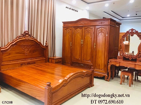 Bộ Giường Ngủ - Tủ Áo Đẹp Giá Rẻ Nhiều Người Tìm Kiếm GN208