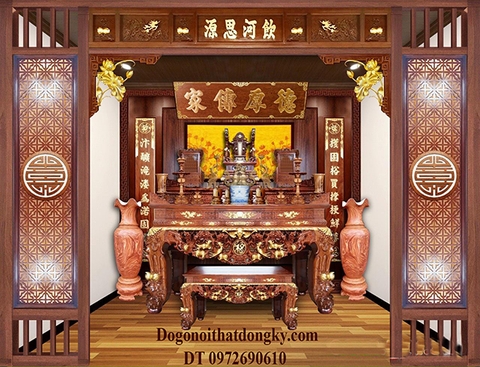 【GIỚI THIỆU】Các Mẫu Vách Ngăn Phòng Thờ Đẹp Nhất Cho Phòng Thờ Gia Tiên VN03