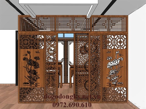 [THIẾT KẾ] Các mẫu vách ngăn phòng thờ theo yêu cầu VN02