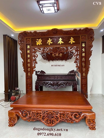 Cửa Võng | Mẫu Cửa Võng Thờ Tư Gia Và Thờ Dòng Họ CV08