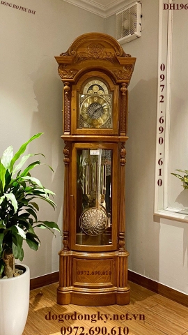 [MUA NGAY] Đồng Hồ Cây Máy Cơ Quả Lắc Đẹp ko Tỳ Vết DH196