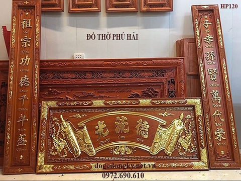 Mẫu Hoành Phi Câu Đối Thờ Gia Tiên Đẹp HP120