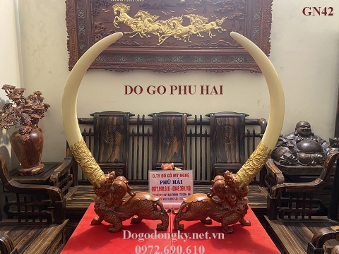 Nghê Gỗ Ngậm Ngà Voi – Quà Tặng Đặc Biệt Hiếm GN.42