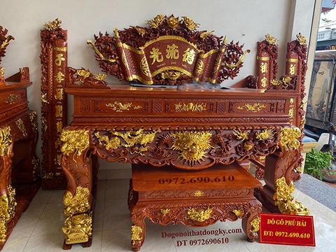 MUA NGAY Sập thờ tứ linh dát vàng mẫu đẹp ST245