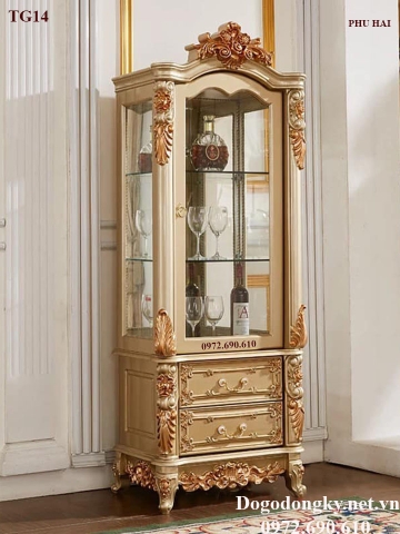 Tủ Rượu, Tủ Góc Bày Đồ Đẹp Mẫu Tân Cổ Điển TG14