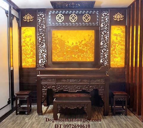Vách ỐP Tường phòng thờ đẹp – BÀN THỜ GIÁ RẺ VOP04
