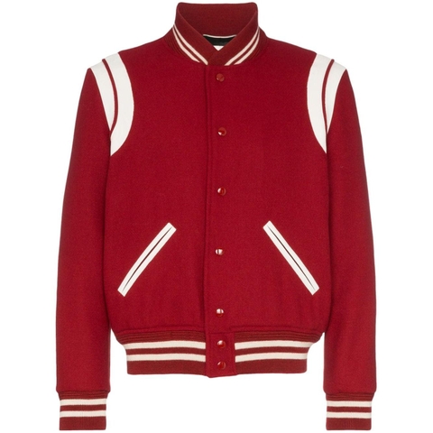 ÁO KHOÁC SAINT LAURENT TEDDY VARSITY BOMBER