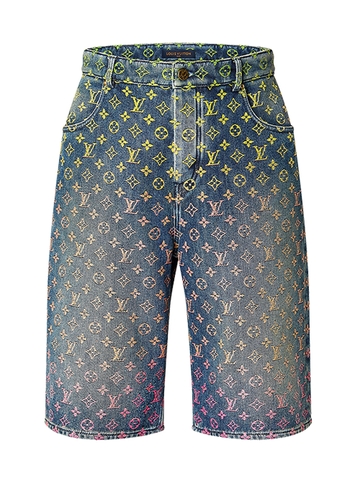 QUẦN SHORT DENIM LOUIS VUITTON RAINBOW MONORAM CHUẨN 1:1 AUTHENTIC