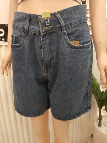Quần jean ngố 2 nút trơn xanh B5230