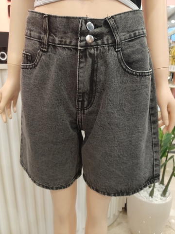 Quần jean ngố 2 nút trơn xám B5231