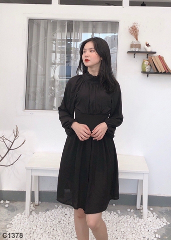 Đầm jum voan đen C1378
