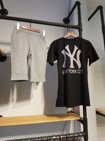 Sét thun nữ lửng ny đen A9046
